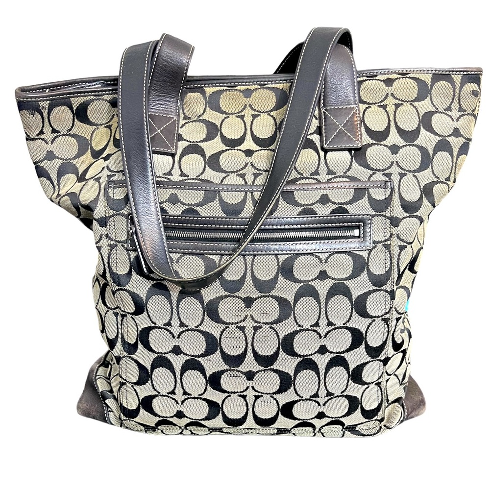 GUC Coach Large Signature Canvas Shoulder Tote